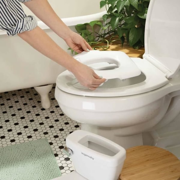 INGENUITY Mini WC lapsille, sisältäen wc-reducerin, musiikkivedenhuuhtelun ja integroitu liinavaatesäilytys, valkoinen