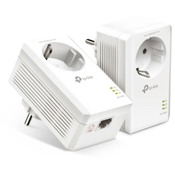 CPL - TP-Link - AV1000 - 1000Mbps - Paket med 2 - Svart Vit