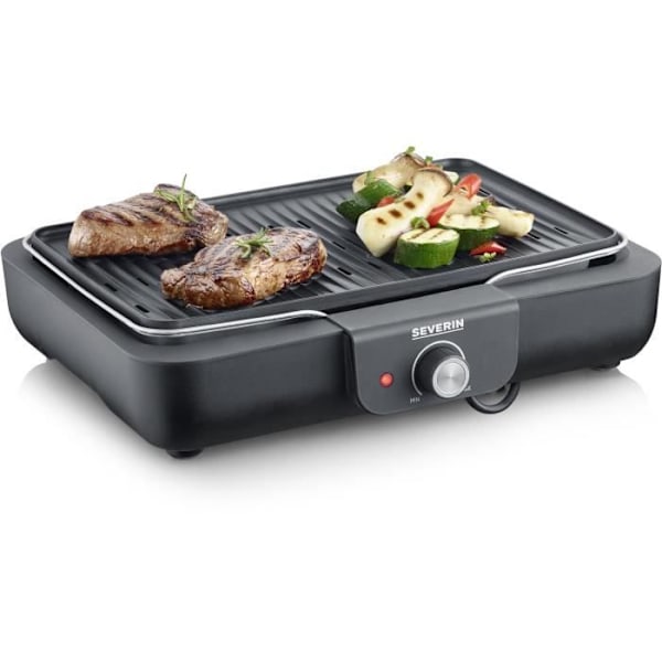 Sähkogrilli SEVERIN - PG8556 - Paistoalue 37x29cm - Säädettävä termostaatti - 2300W sort