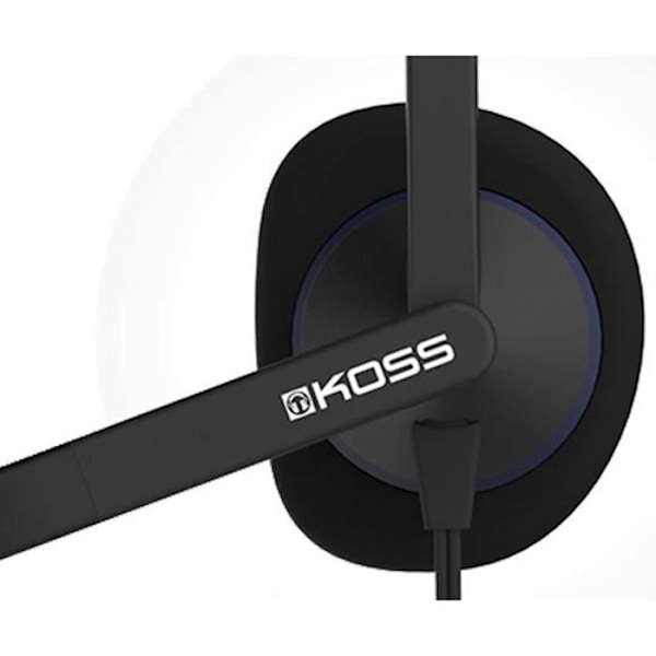 KABELDE TELEFONHØRER MED ANTISUSEMICROFON, KONTOR VIDEOKONFERENCER KOSS CS200 USB SORT 94393