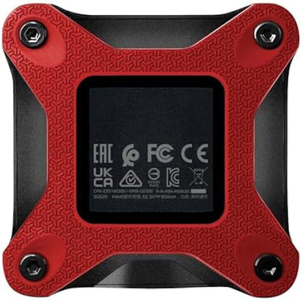 Ekstern SSD 1TB SD620 USB 3.2 Xbox PS5 - ADATA - Rød - Stødsikker silikoneetui