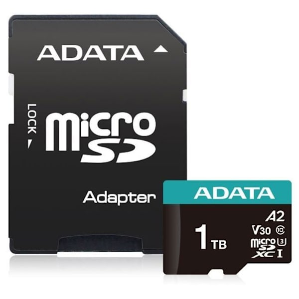 Muistikortti - Adata flash-muisti MICRO SDXC MEMORY 1 TB WITH AD./AUSDX1TUI3V30SA2-RA1