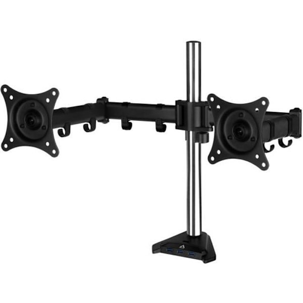 Skærmstativ - ARCTIC - Z2 Pro (Gen 3) - 2 VESA 75/100 skærme - 4 Port USB Hub - Sort Sort
