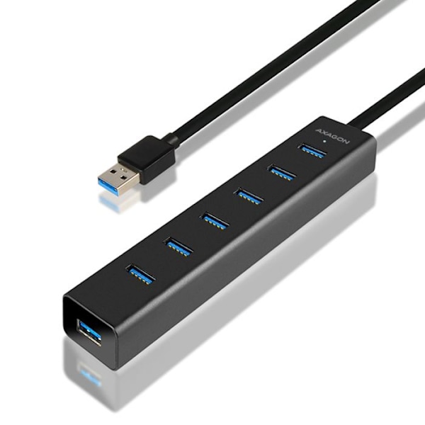 Axagon HUE-SA7BP, USB 3.0 (3.1 Gen 1) Type-A, USB 3.0 (3.1 Gen 1) Type-A, 0,4 m, 5000 Mbps, verkkovirta, 100-240