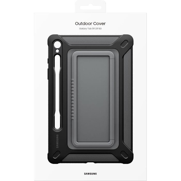 Vahvistettu takakuori - Samsung - Galaxy Tab S9 - Musta - Sotilastason kestävyys - Jalustatoiminto Svart