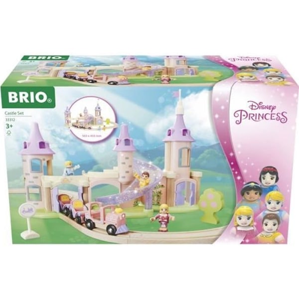 Disney Princess Castle Circuit - BRIO - 18-delt æskesæt - Trætog - Fra 3 år gammel Lilla og hvid