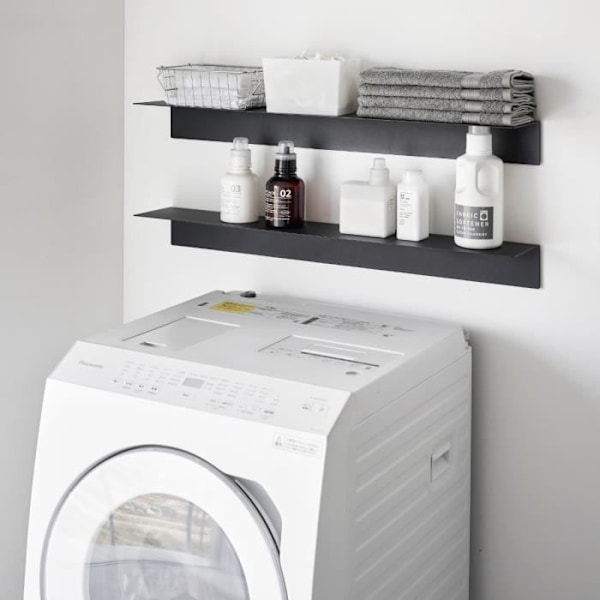CALICOSY - Vægmonteret hylde med magnetisk panel L90 cm - TOWER - Sort-Sort