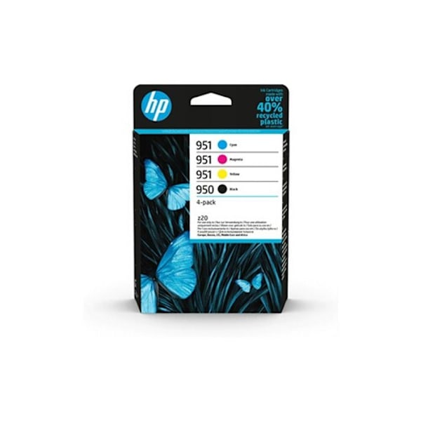 HP 950 951 Blækpatronpakke med 4 ægte blækpatroner i Sort, Cyan, Magenta og Gul (6ZC65AE)