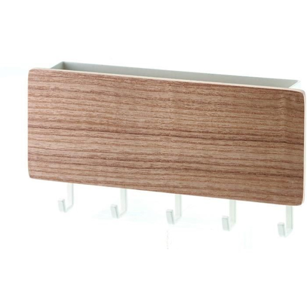 Nøgleholder - Yamazaki - RIN - Magnetisk - 5 Kroge - Beige Træ Beige
