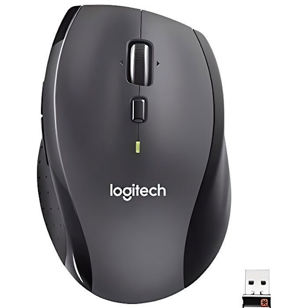 Trådlös mus - Logitech - MARATHON M705 - Ergonomisk - 7 knappar - Optisk Grå