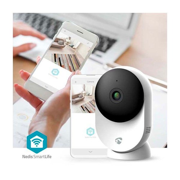 NEDIS WiFi-sisäkamera magneettijalustalla mikrofonilla / - 3 MP Vit