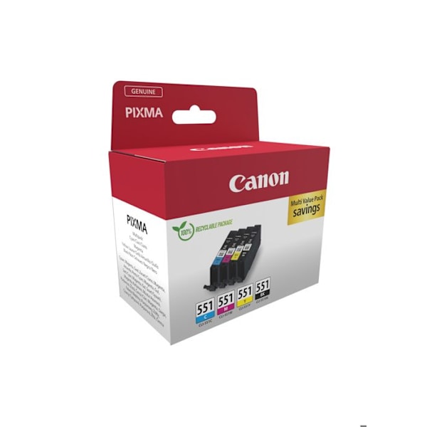 Blækpatron - Generisk - Kompatibel med Canon PIXMA - Pakke med 4 - Multifarvet - Inkjet