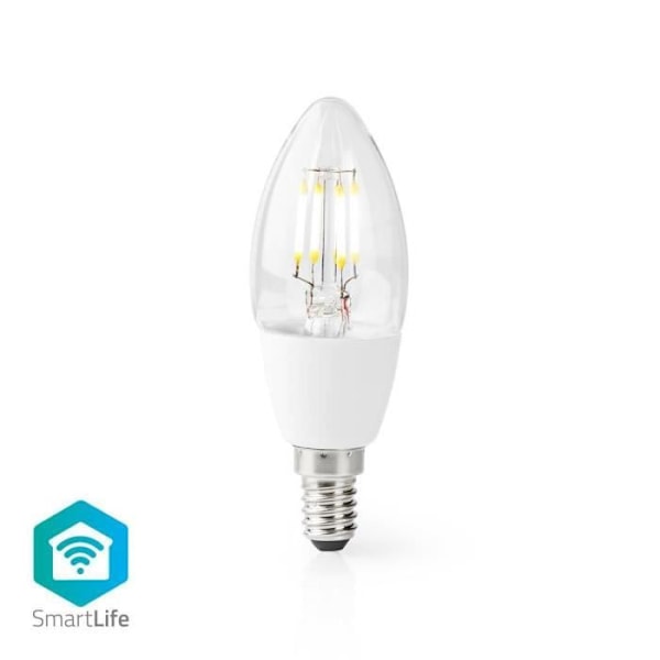 NEDIS Wi-Fi Smart LED -lamppu - E14 - C37 - 5 W - 400 lm - Valkoinen