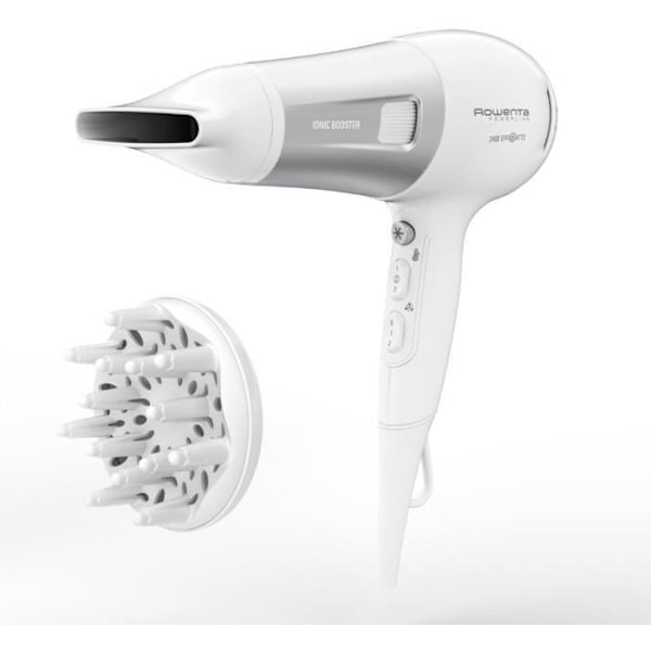 ROWENTA Hårtork, Jonisk funktion, Koncentrator, Diffusor, 6 hastigheter/temperaturinställningar, Prestanda, Powerline CV5930F0 Vit