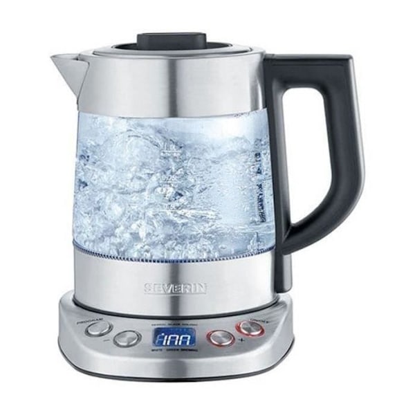 SEVERIN - Tekanna/vattenkokare - 1 L - 2200W - glas - rostfritt stål - 360° bas - 3473 Rostfritt stål