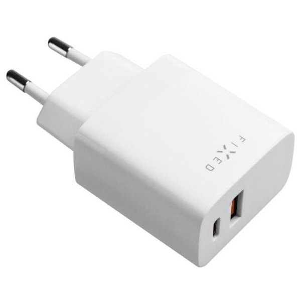 FIXE, jossa on USB-C- ja USB-liitännät sekä PD- ja QC 3.0 -tuki 20W valkoinen