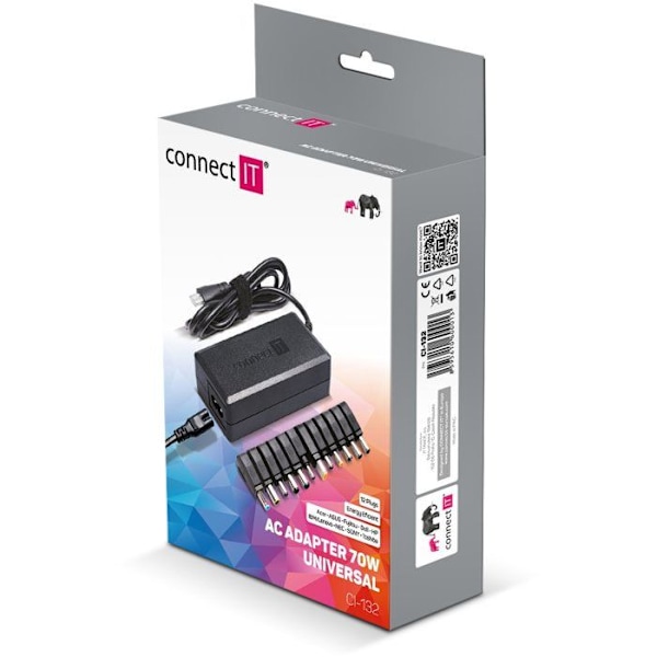 CONNECT IT CI-132 Kannettavan tietokoneen virtalähde 70W