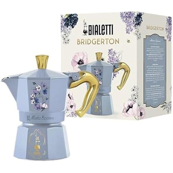 Cafetière Moka Express - BIALETTI - Bridgerton - 3 kopper (130ml) - Aluminium - Brandsik håndtag