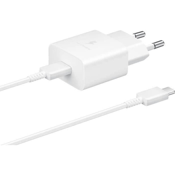 15W USB C Netoplader + USB C Kabel - 15W - SAMSUNG - Hvid Vit