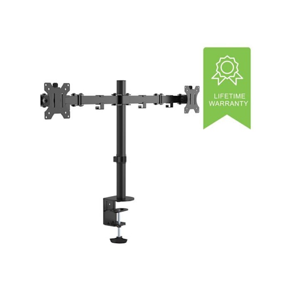 Stativ för skrivbord för 2 LCD-skärmar Vision VFM-DPD - Svart - Skärmstorlek: 13"-27" Svart