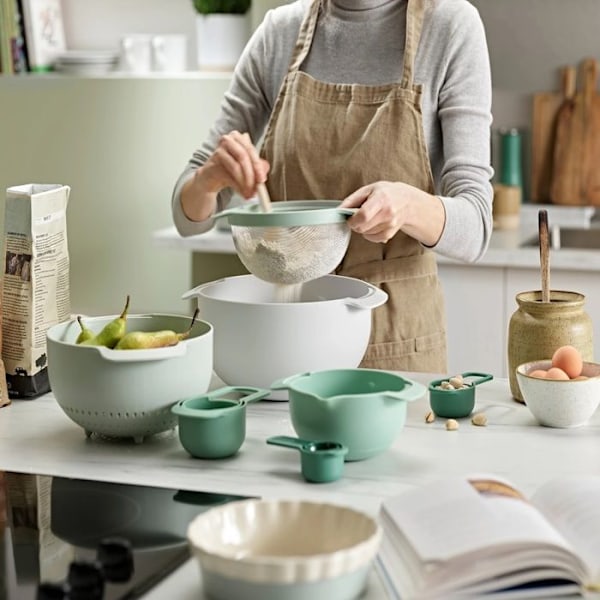 Sæt af blandeskåle - Joseph Joseph - Nest™ 9 Plus - 9 dele - Grøn - Moderne design Grøn