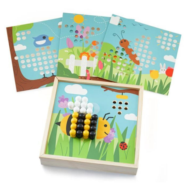 Puu-palapeli - Bigjigs Toys - Puutarhan nasta - 4 kuvaa - 3-vuotiaille ja sitä vanhemmille - Monivärinen Flerfarvet