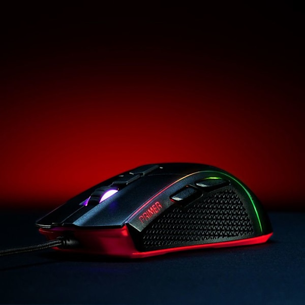 XPG Primer Komfortabel gamingmus med 12.000 dpi optisk sensor sort - PRIMER-BKCWW Sort, Rød