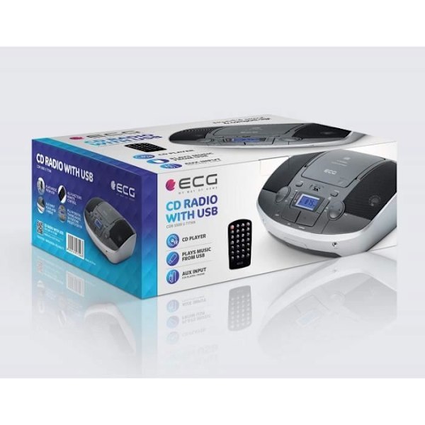 Radio CD - EKG - CDR 1000 U Titan – CD/MP3-soitin – USB-portti – Digitaalinen FM-viritin – LCD-näyttö – Kauko-ohjain – 2 x 3 W