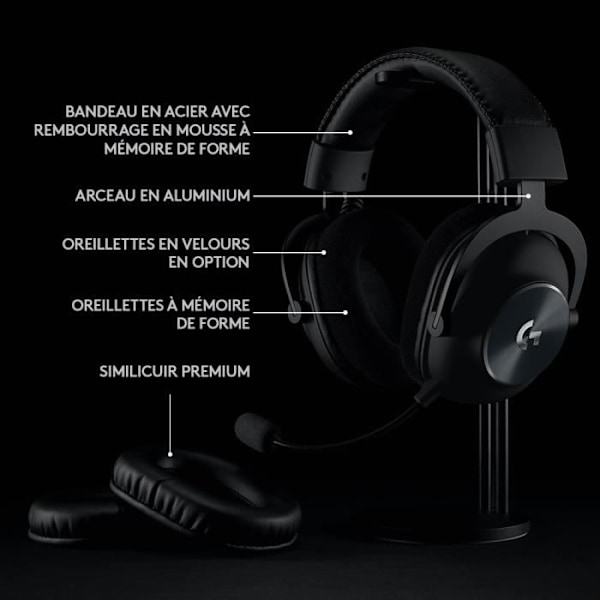 Spelheadset - Trådlöst - Logitech G - Pro X - Med mikrofon - Svart