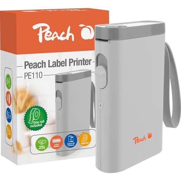Etikettutskrift - Peach - PE110 - Bluetooth - Kompakt - Vit