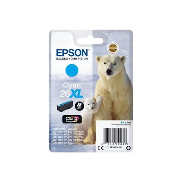 EPSON Cartridge T2632 - jääkarhu - syaani XL