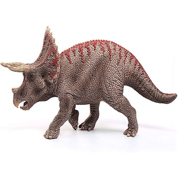 Realistinen Triceratops-figuuri - Aito ja kestävä Jurassic Era Dinosaur -figuuri - Yksityiskohtainen lelu pojille ja tytöille Flerfärgad