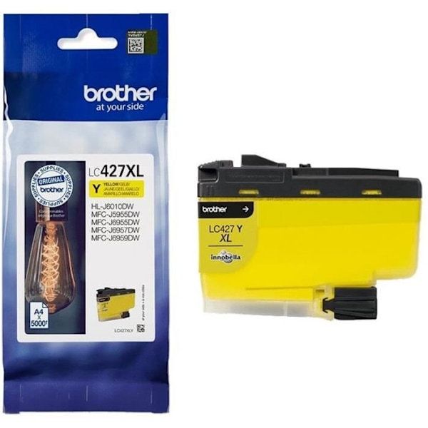 Blækpatron LC427XLY - BROTHER - Gul - 5000 sider - Til Brother MFC-J6955DW, MFC-J6957DW, MFC-J5955DW og HL-J6010DW