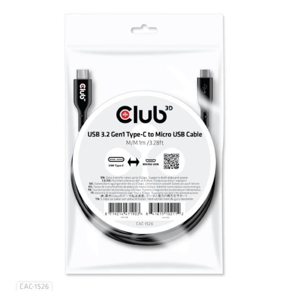 CLUB3D CAC-1526 USB-KABEL 1M USB 3.2 GEN 1 (3.1 GEN 1) USB C MICRO-US