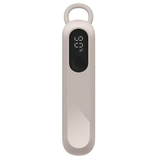 Extern batteri 10000 mAh 20W USB-C x2 med digital skärm, sandfärg