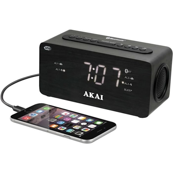 RADIO-KAIUTIN- HERÄTIN USB-LATAUSLIITÄNNÄLLÄ PUHELIMEN LATAAMISEEN - AKAI
