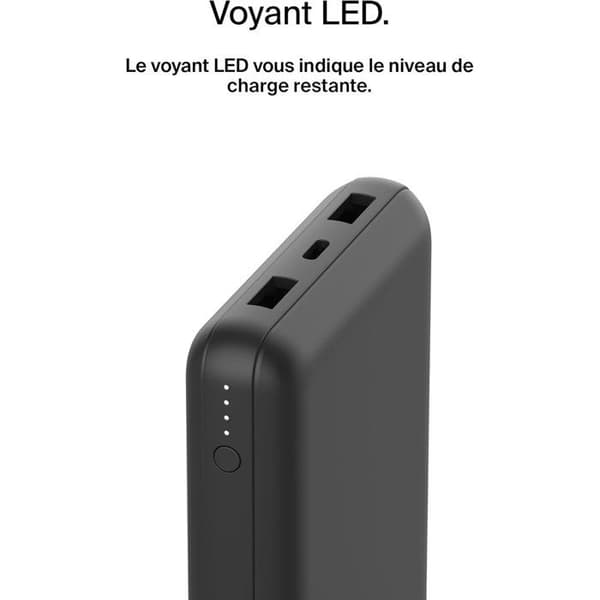 Extern batteri - BELKIN - 20 000 mAh - USB-A & USB-C - 15 W - Svart Svart