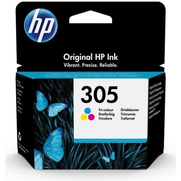 Original HP 305 trefarvet blækpatron (3YM60AE) til HP DeskJet 2300/2710/2720/Plus4100, HP Envy 6000/Pro 6400