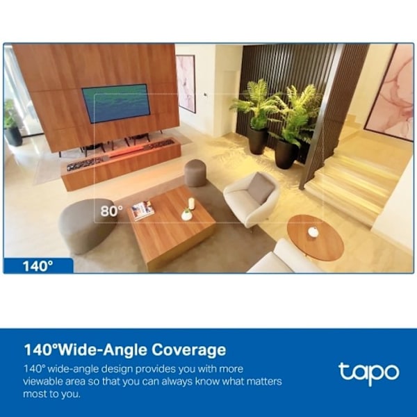 WiFi 2K 360° övervakningskamera - Tapo TP-Link C125 - Starlight-sensor, AI-detektion - Kompatibel med Alexa/Google Home