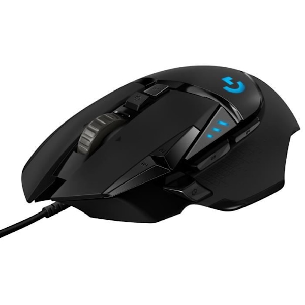 Logitech G502 HERO mus Sort