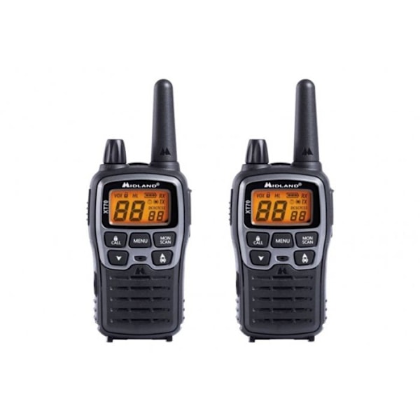 Midland XT70 bærbar radio - PMR/LPD - 446 MHz, 433 MHz - 93 kanaler (pakke med 2)