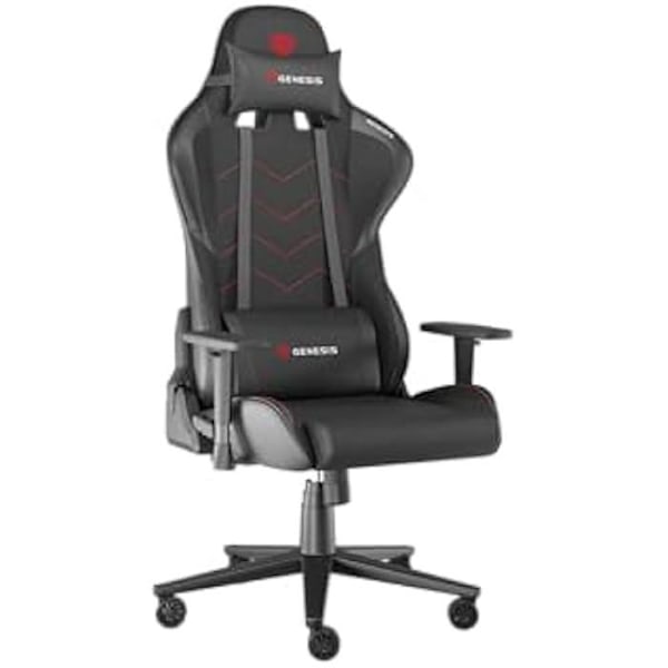 Gaming stol - GENESIS - Ergonomisk - Åndbart stof - Højdejusterbar - Komfortable armlæn