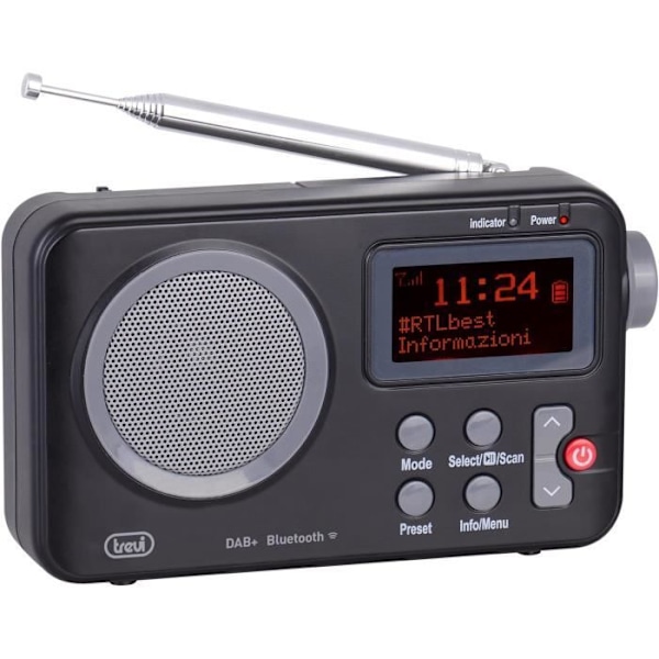 Kannettava Radio DAB - Trevi - DAB 7F80 R - Bluetooth - Kello hälytyksillä - Kuulokeliitäntä