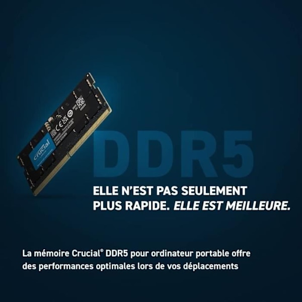 RAM-hukommelse - CRUCIAL - DDR5-4800 SODIMM - 32 GB (CT32G48C40S5)