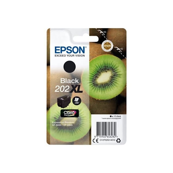 EPSON 202XL blækpatron - 13,8 ml - Sort - Expression Premium XP-6000, XP-6005, XP-6100, XP-6105