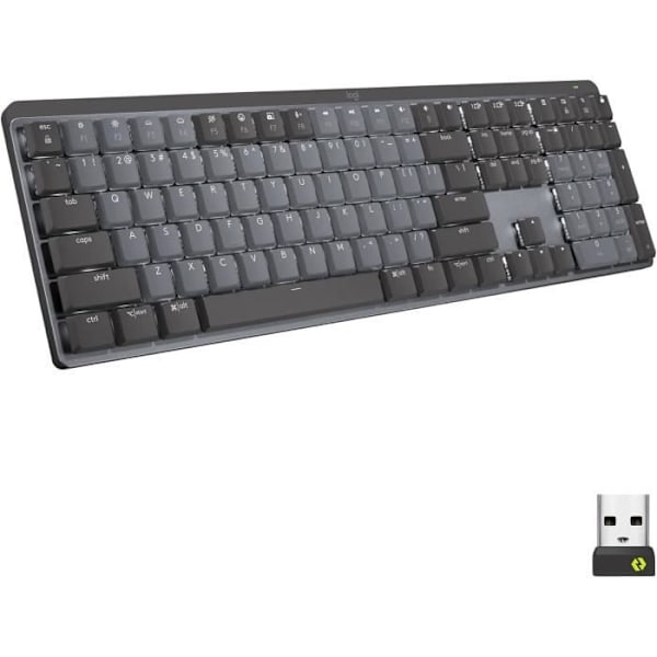 Logitech MX Mechanical Langaton Taustavalaistu Näppäimistö, Hiljaiset Kosketuspainikkeet, Pohjoismainen QWERTY Näppäimistö - Harmaa