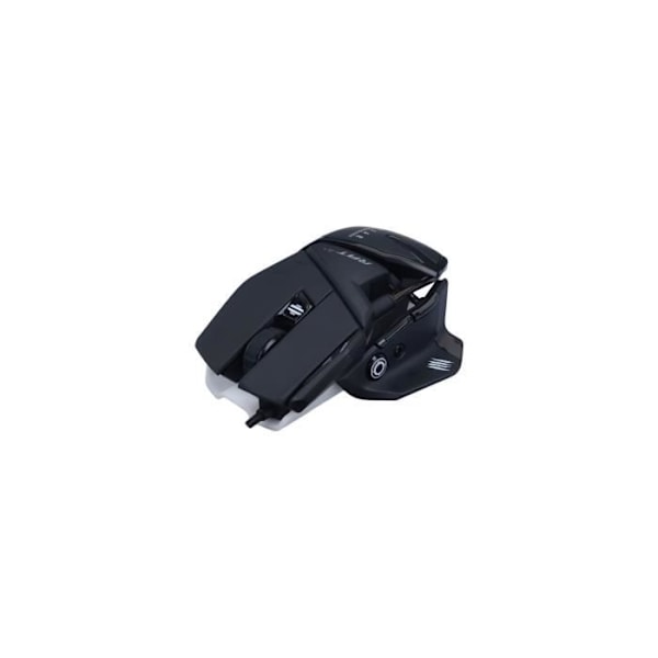 Madcatz RAT 4+ Sort - Kablet gamingmus, der kan tilpasses - 9 knapper - LED - 7200 DPI - Pixart PMW3330