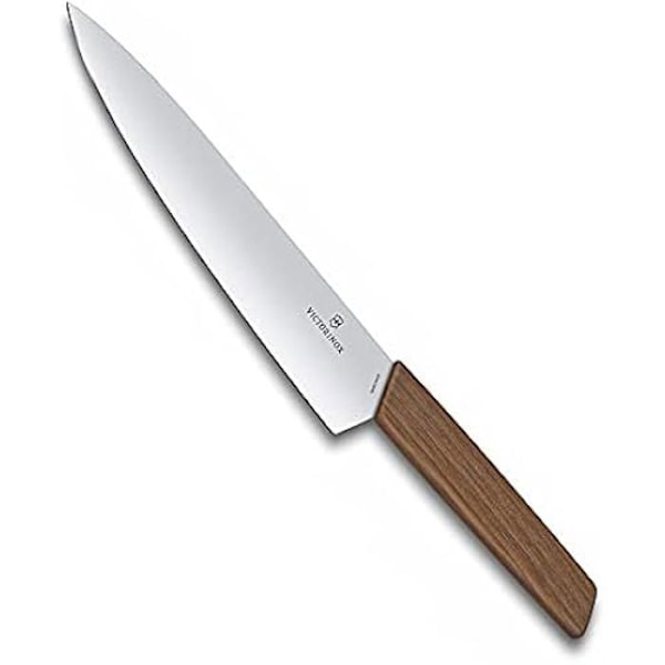 Victorinox Swiss Modern, Professionel udskæringskniv, Ekstra skarpt blad, lige kant, 20 cm, Ædeltræskaft, Nöt