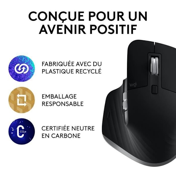 Logitech MX Master 3S -hiiri Macille - Langaton Bluetooth - Sivuharmaa