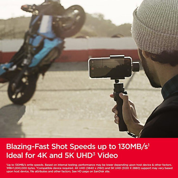 SanDisk Extreme 1024 Gt UHS-Class 3 microSDXC-kortti, iskunkestävä, vedenpitävä